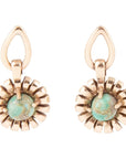Fluted Blue Turquoise Drop Post Earrings
