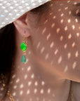 Fresh Twist Lime Green Turquoise Golden Drop Earrings