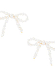 Freshwater White Pearl Bow Post Earrings