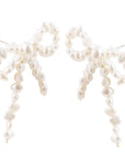 Freshwater White Pearl Bow Post Earrings
