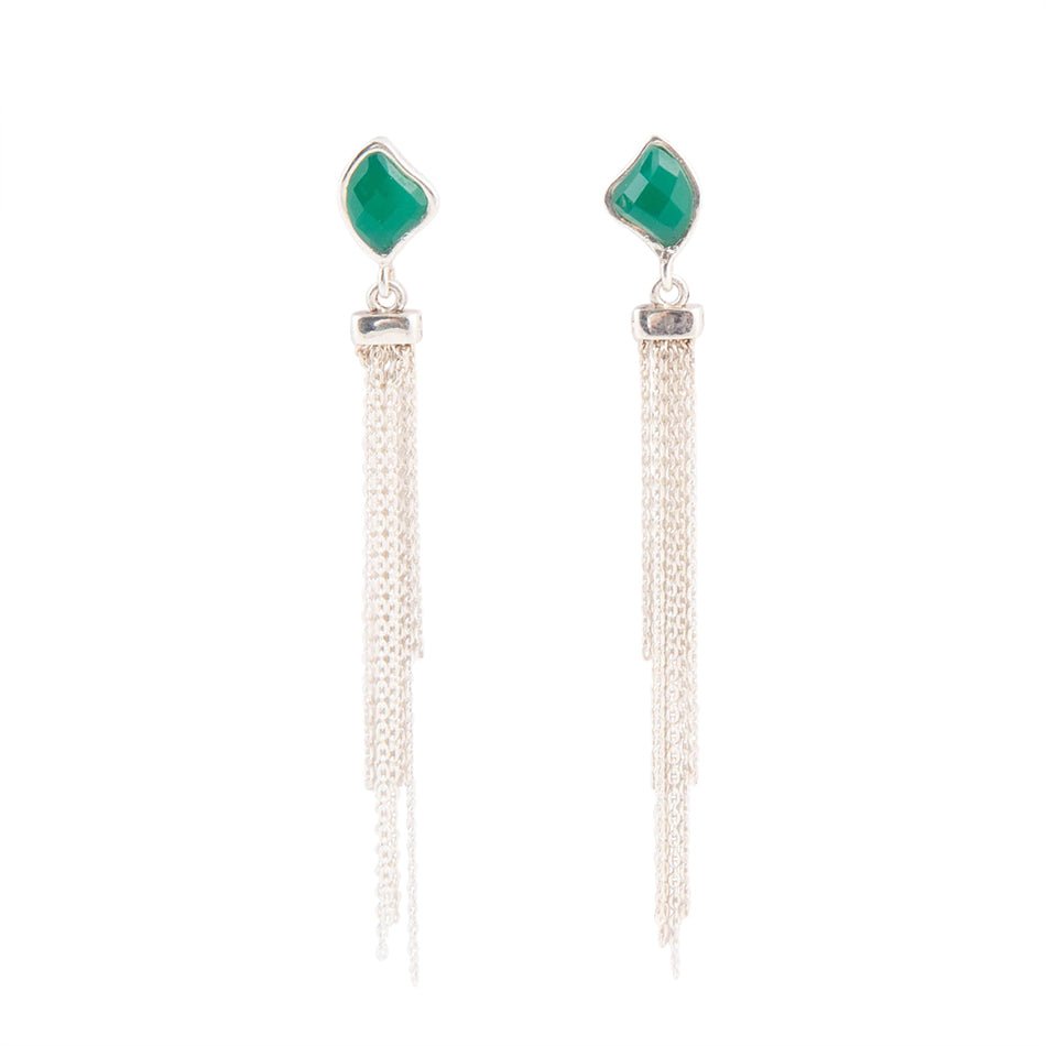 Fringed Green Onyx Earring