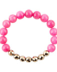 Fuchsia Jade and Hematite Bracelet