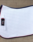 Full Horze River All Purpose Horse Nylon Saddle Pad Billets Strap White Blue