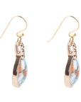 Blue and Orange Turquoise and Spiny Oyster Shell Stone Mix Golden Earrings