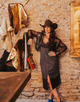 SALE The Rhodes Denim Dress in Black