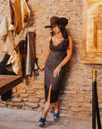 SALE The Rhodes Denim Dress in Black