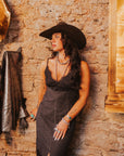 SALE The Rhodes Denim Dress in Black