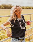 The Kaiya Horseshoe Sweater Vest in Navy
