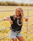 The Kaiya Horseshoe Sweater Vest in Navy