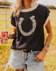The Kaiya Horseshoe Sweater Vest in Navy