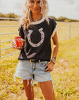 The Kaiya Horseshoe Sweater Vest in Navy