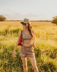 The Horsebit Tank in Taupe