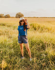 The Cowgirl Club Scuba Shorts in Indigo