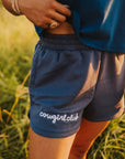 The Cowgirl Club Scuba Shorts in Indigo