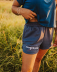 The Cowgirl Club Scuba Shorts in Indigo