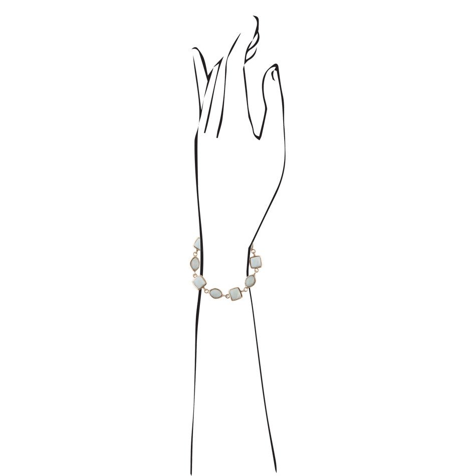 Genuine Amazonite Hammered Link Bracelet