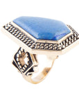 Geometric Lapis Statement Ring