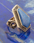 Geometric Lapis Statement Ring