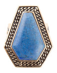 Geometric Lapis Statement Ring