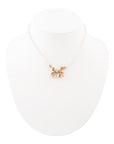 Gifted Freshwater White Pearl Golden Bow Pendant Necklace