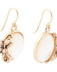 Gifted White Mother of Pearl Golden Bow Drop Earrings