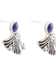 Ginko Blue Lapis and Sterling Silver Stud Earrings