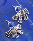 Ginko Blue Lapis and Sterling Silver Stud Earrings