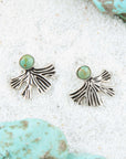 Ginko Blue Turquoise and Sterling Silver Stud Earrings