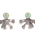 Ginko Blue Turquoise and Sterling Silver Stud Earrings