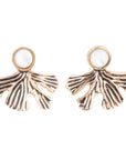 Ginko Mother of Pearl Post Earrings