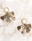 Ginko Mother of Pearl Post Earrings