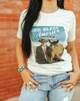 God Bless America Cowboy Trump Graphic Tee
