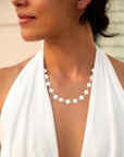 Golden Chain and White Pearl Necklaces