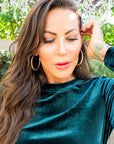 Matte Finish Large Hoop Earrings