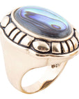Green Abalone Golden Statement Ring