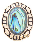 Green Abalone Golden Statement Ring