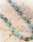 Green African Turquoise Slip On Sterling Silver Necklace