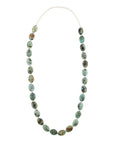 Green African Turquoise Slip On Sterling Silver Necklace