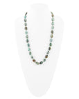 Green African Turquoise Slip On Sterling Silver Necklace