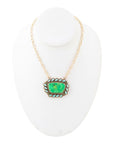 Legacy Lime Green and Blue Turquoise Golden Pendant Necklace