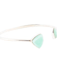 Green Chrysophase Open Sterling Silver Cuff Bracelet