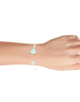 Green Chrysophase Open Sterling Silver Cuff Bracelet