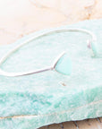 Green Chrysophase Open Sterling Silver Cuff Bracelet
