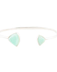 Green Chrysophase Open Sterling Silver Cuff Bracelet