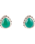 Green Onyx Teardrop Post Earrings