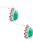Green Onyx Teardrop Post Earrings