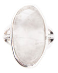 Grey Quartz and Sterling Silver Oval Ring