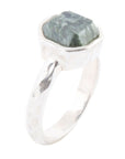 Hammered Green Seraphinite Sterling Silver Ring