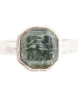 Hammered Green Seraphinite Sterling Silver Ring