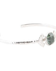 Hammered Green Seraphinite and Sterling Silver Cuff Bracelet